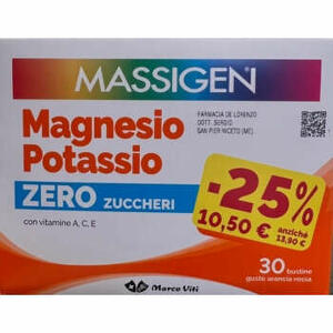 Massigen - Magnesio potassio - Magnesio potassio zero zuccheri 30 bustine promo