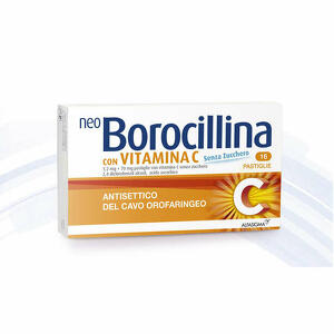 Neoborocillina - 1,2 mg + 70 mg pastiglie con vitamina c senza zucchero 16 pastiglie in  blister pvc-pe-pvdc/al