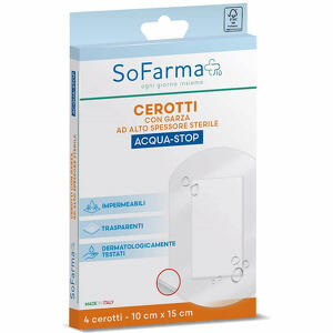 Sofarma - Cerotto acquastop 10x15 cm 4 pezzi piu'